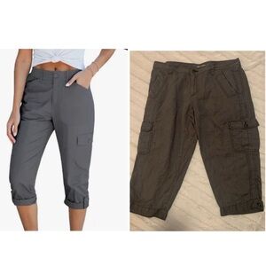 Ann Taylor LOFT Gray Cargo Capri Pants Sz 12